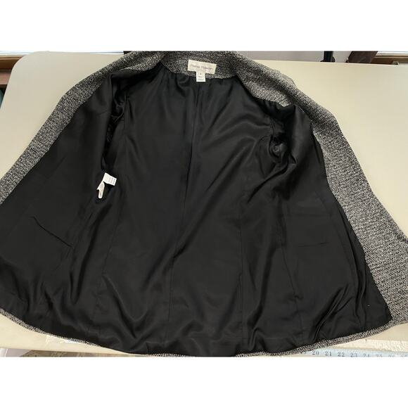 Rena Rowan Blazer Womens 8 Wool Blend Textured Tweed Jacket Pockets Casual Gray - Picture 6 of 15